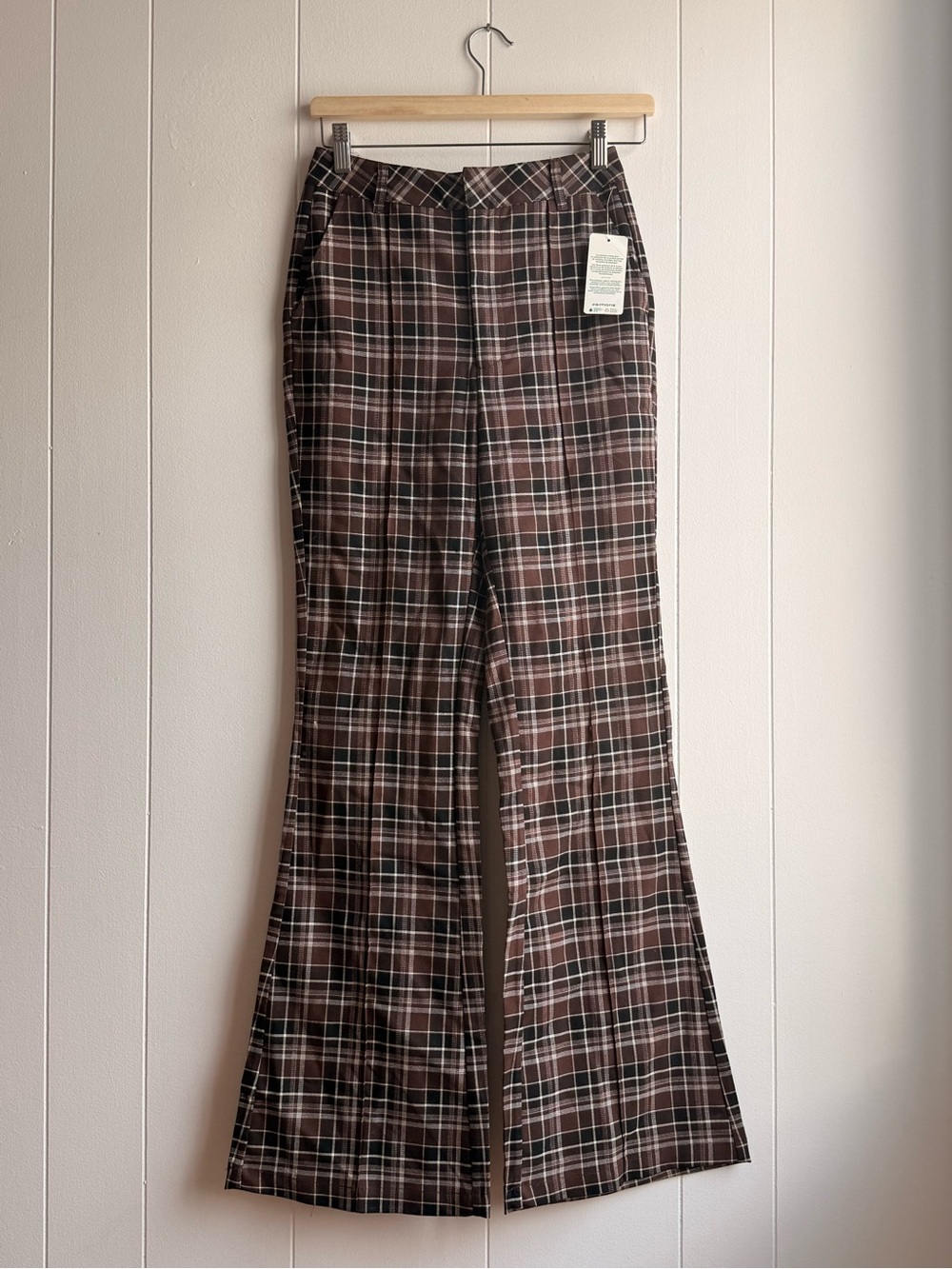 Simons Brown Black Plaid pants